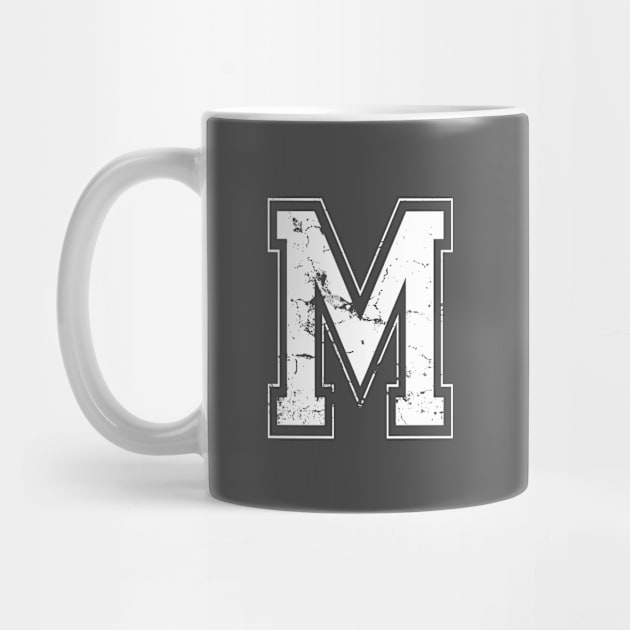 Initial Letter M White Jersey Sports Athletic Player by porcodiseno